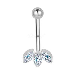 Umbigo com 03 Navetes e esfera no topo - PB-W5012 - Pierce Boutique