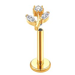  Flor Delicada 2 Pedras Navetes 01 Redonda Centra... - Pierce Boutique