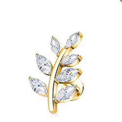 Piercing Folha 7 Pedras Cravejadas Zircônias La... - Pierce Boutique