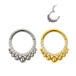 Argola Cliker Em Titanio Pedraria Cz Com Bolinhas ... - Pierce Boutique