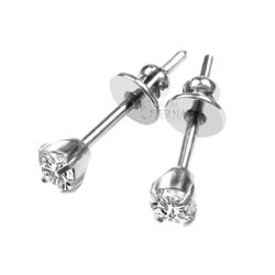  Par Brincos Pedras CZ Tarrachas Baby Titanio Bioc... - Pierce Boutique