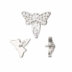  Labret,Borboleta em Titanio Cravada com zircônias... - Pierce Boutique