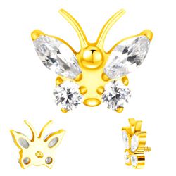 Labret Formato Borboleta C/ 04 Pedras Em Zirconia ... - Pierce Boutique