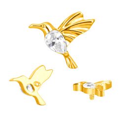 Labret Colibri em titânio com Pedra CZ Lapidada - ... - Pierce Boutique