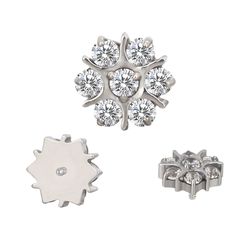 Labret de flor ardonoada em 7 zircônias - PB-DS405... - Pierce Boutique