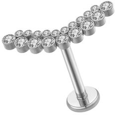Labret cluster adornado com 19 zircônias - PB-W412... - Pierce Boutique