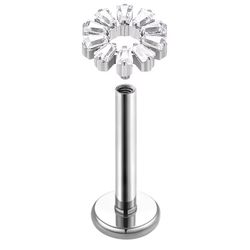 Labret de Sol radiante com 10 zircônias - PB-W4270 - Pierce Boutique