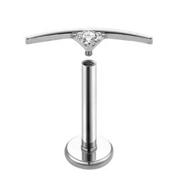 Labret cluster liso com gotinha segmentada em zirc... - Pierce Boutique