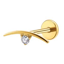 Labret cluster liso com gotinha segmentada em zirc... - Pierce Boutique