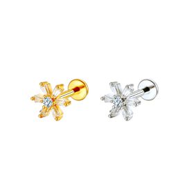 Labret , Piercing em Baguete de Zircônia,formato F... - Pierce Boutique