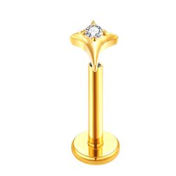 Labret - 04 Pontas Lone Estrela com CZ central Ped... - Pierce Boutique