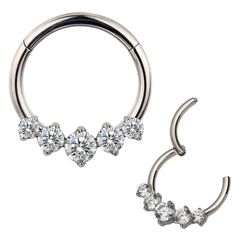 Argola Com O5 Pedras Cz Lapidadas - PB-0912 - Pierce Boutique