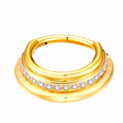  Argola De Click Cravejada De Zircônia 3 Voltas 8m... - Pierce Boutique