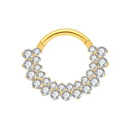 Argola De Click Cravejada Em Zirconias - PB-Y0531 - Pierce Boutique
