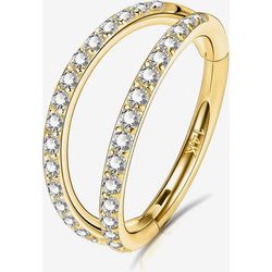 Argola De Click Com 2 Voltas Pedras Separadas - PB... - Pierce Boutique