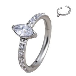 Argola De Seguimento, Pedra Central Nnaverte Crave... - Pierce Boutique