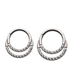 Argola Dupla De Clicker Com Pedraria - PB-0357 - Pierce Boutique