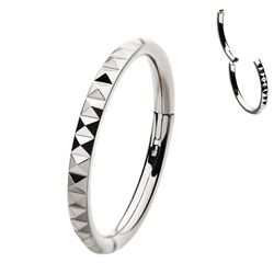 Argola Sedimentada e Facetada Em Titanio - PB-0494 - Pierce Boutique