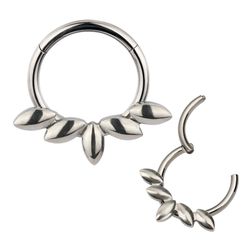 Argola Segmentada Com Ornamento Liso Clicker - PB-... - Pierce Boutique