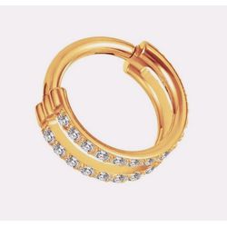 Argola Segmentada Com Pedraria Cz Encrustrada, - P... - Pierce Boutique