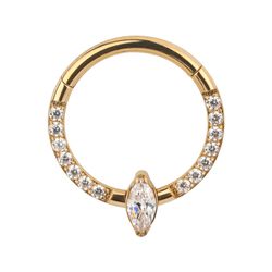 Argola Segmentada Cravada Com Pedra Cz , e Navete ... - Pierce Boutique