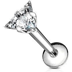 Labret Ponto de Luz Pedra Zircônia Formato Triangu... - Pierce Boutique