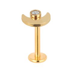 Labret Formato Lua Com Pedra Lapidada Rosca Intern... - Pierce Boutique