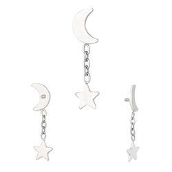 Labret Lua Com Estrela Na Correntinha - PB-1146 - Pierce Boutique