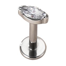 Labret Navete Com Pedras Zircônias - PB-0625 - Pierce Boutique