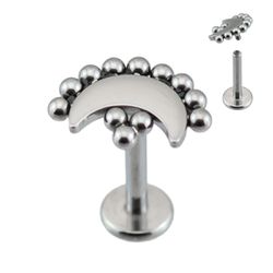 Labret Ornamental Formato Lua Com Esferas - PB-047 - Pierce Boutique