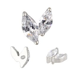 Labret Topo 02 Pedas Marquis Com Garras Em Titanio... - Pierce Boutique