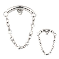 LABRET 01 Corrente Barra Curvada com 3 Esferas de ... - Pierce Boutique