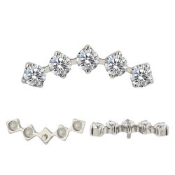  Labret Cluster Curvado C/ 05 Pedras Cz Naturais ... - Pierce Boutique