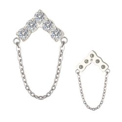 Topo Correntinha Em Titanio Cravada Com Pedra Cz L... - Pierce Boutique