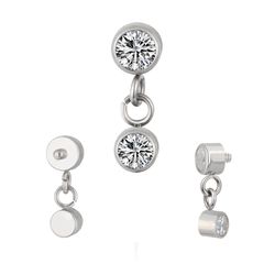 Topo Labret 02 Pedras Cz Entrelacadas e Cravadas E... - Pierce Boutique