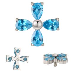 Topo Labret 04 Pedras Cz Em Garras De Titanio ( Pe... - Pierce Boutique
