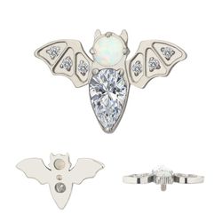  Labret Morcego C/ 08 Pedra Cz Naturais Cravejada... - Pierce Boutique