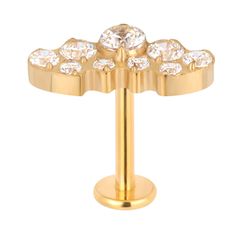 Labret O9 Pedras Zircônias Linha Curva - PB-0539 - Pierce Boutique