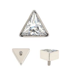  Labret Pedra Cz Triangular Rosca Interna Titanio ... - Pierce Boutique