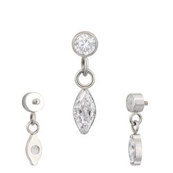 Labret ,articulado Com 02 Pedras Zirconia. 01 Arre... - Pierce Boutique