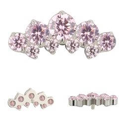 Labret C/ 09 Pedras Zirconia Rosca Interna - PB-0... - Pierce Boutique