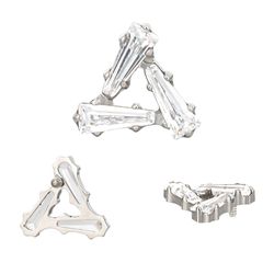 Labret 03 baguettes em Zircônias Cravado em Titâni... - Pierce Boutique