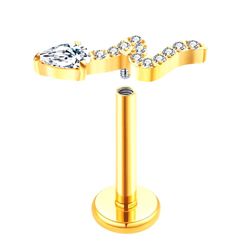  Labret,Cobrinha com Pedraria Confecionada em Tita... - Pierce Boutique