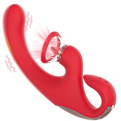  Vibrador de Ponto G e clitóris com Língua e Sucçã... - Pimenta Angelical 