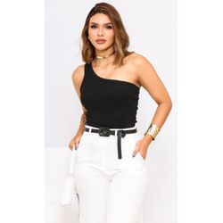 Blusa Nula Manga Preta - basi ombro so preto - Pira Pitanga