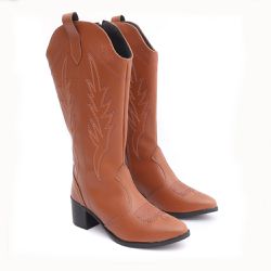 Bota Cano Alto Western Caramelo - brdrp texana car... - Pira Pitanga