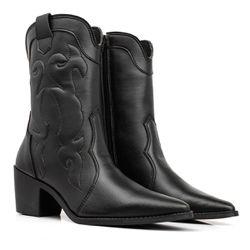 Bota Texana Cano Médio Preta - street 0250 - Pira Pitanga