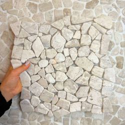 Seixo Mármore Travertino Telado - 008531 - Piso de Pedra Curitiba