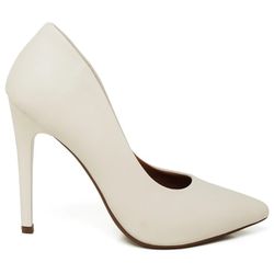 Scarpin Salto Alto Off White Fosco - 7101 - PLANET FRANCA