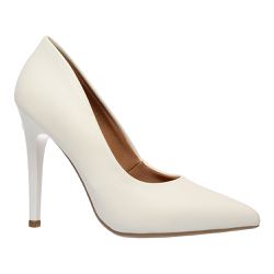 Scarpin Salto Alto Branco Fosco - 7101 - PLANET FRANCA